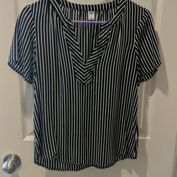 Old Navy Tops - Black and White striped shirt